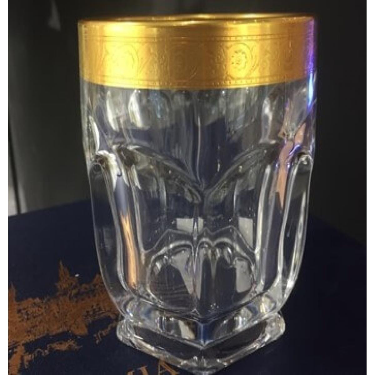 捷克24k描金水晶杯